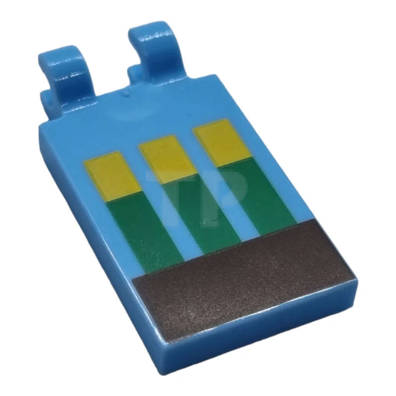 LEGO&reg; 6215583 - 30350bpb065 - Tile, Modified 2 x 3 with 2 Clips with Minecraft Wheat in Ground Pattern	