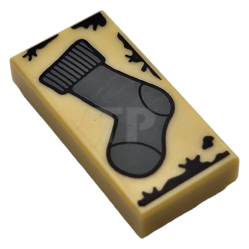 LEGO&reg; 6233556 - 3069pb0656 - Tile 1 x 2 with Sock Pattern