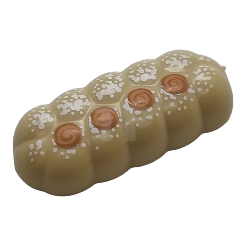 LEGO&reg; 37705pb01 - 6234047 - Bread Loaf Knotted with White Speckles and Medium Dark Flesh Spirals Pattern