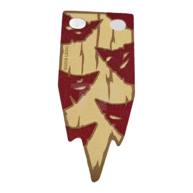 LEGO&reg; 6229146 - 39019 - Cloth Flag 6.5 x 4 Wave with Dark Red Triangles and Dark Tan Lines on Tan Background Pattern