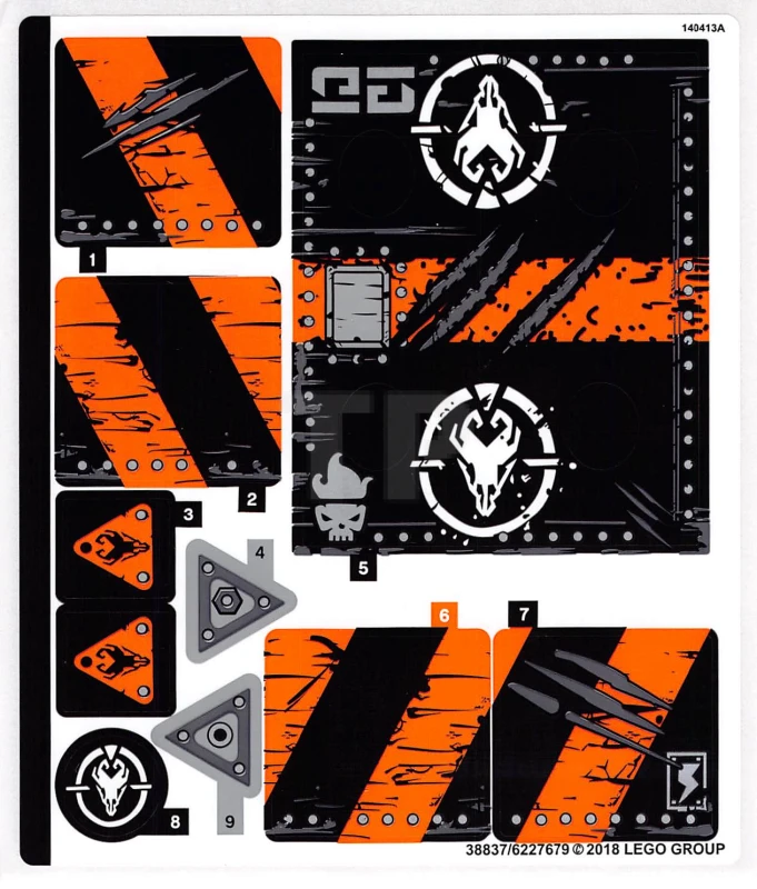 LEGO&reg; 6227679 - Sticker for Set 70654