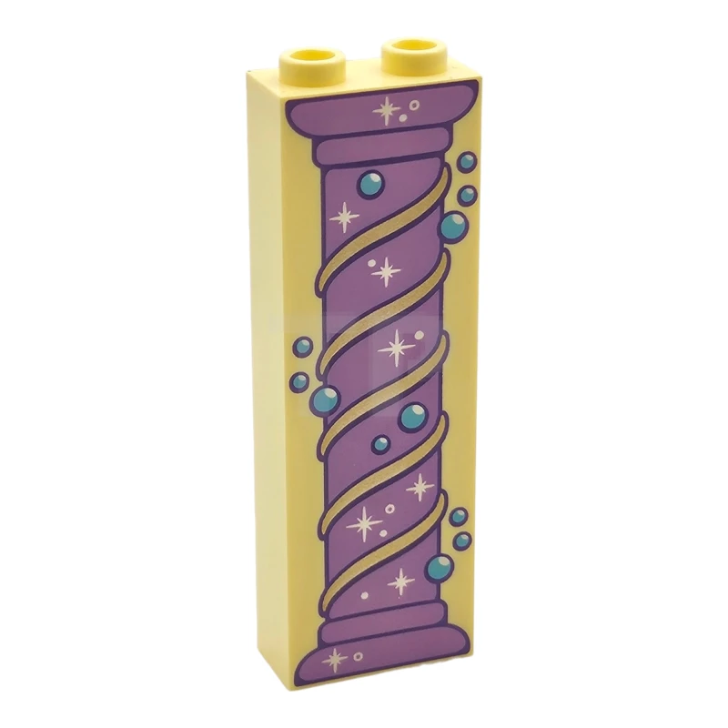 LEGO&reg; 6234332 - 2454pb147 - Brick, Modified 1 x 2 x 5 with Groove with Purple Pillar, Stardust, and Bubbles Pattern