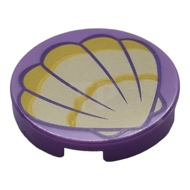 LEGO&reg; 6235212 - 14769pb227 - Tile 2 x 2 Round with Bottom O and Scallop Shell Pattern