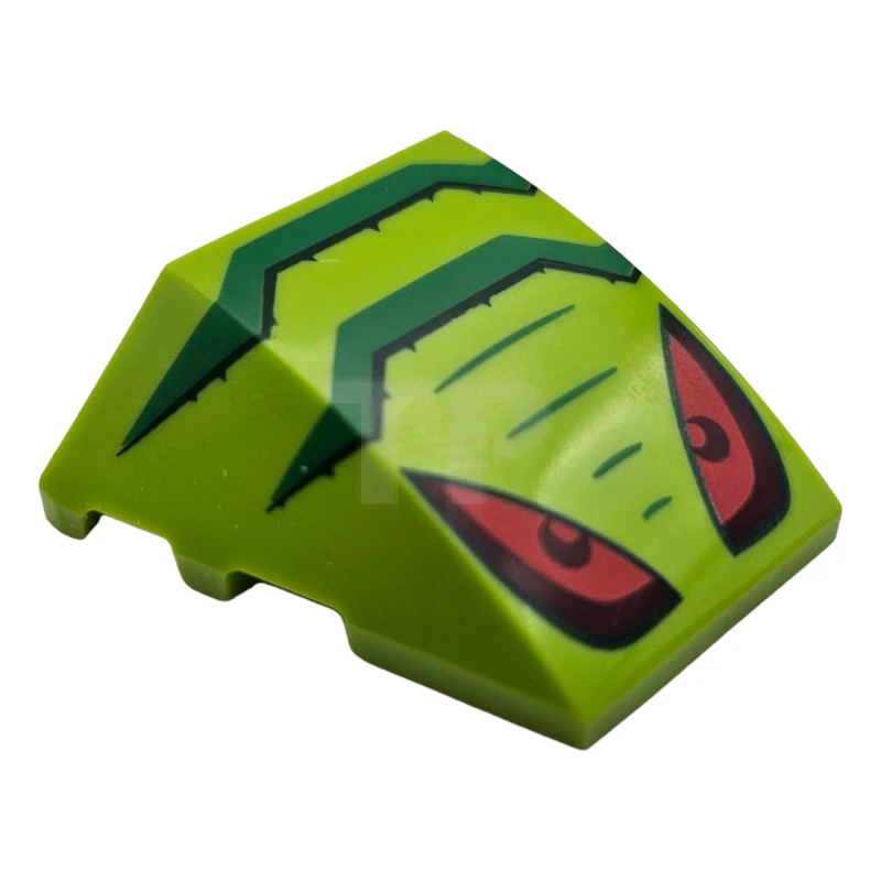 LEGO&reg; 6214112 - 64225pb026 - Wedge 4 x 3 Triple Curved with Eyes and Stripes Pattern