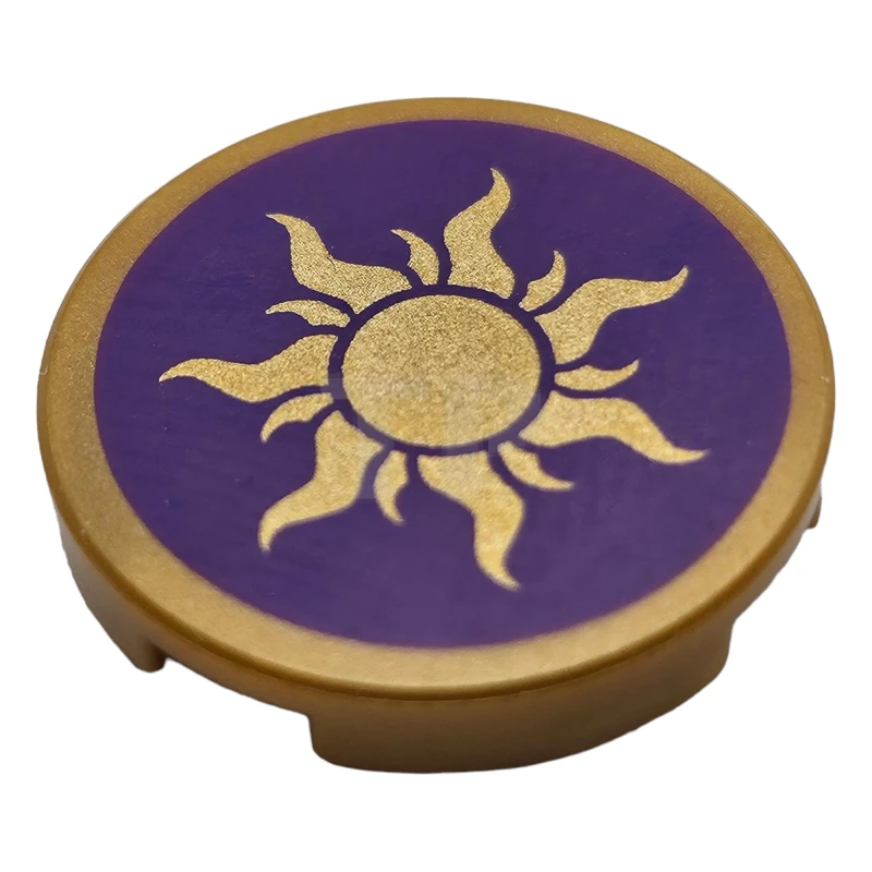 LEGO&reg; 6224854 - 14769pb236 - Tile 2 x 2 Round with Bottom O and Sun Pattern