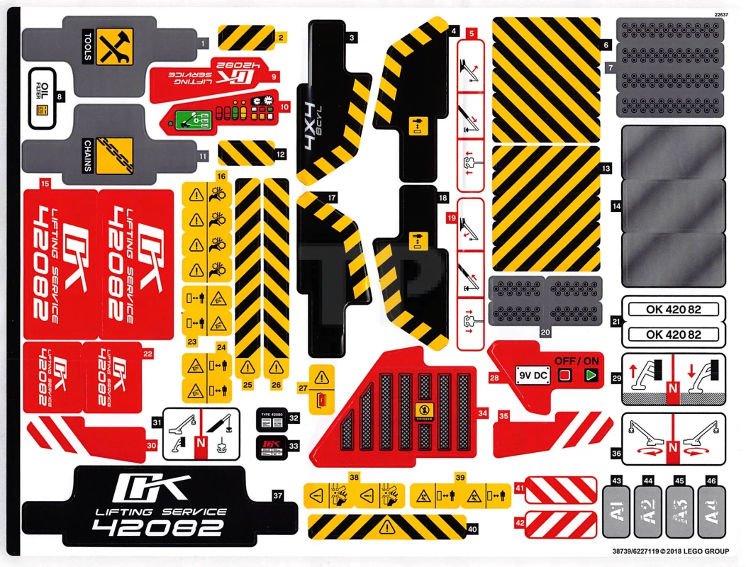 LEGO&reg; 6227119 - Adesivo per il set 42082