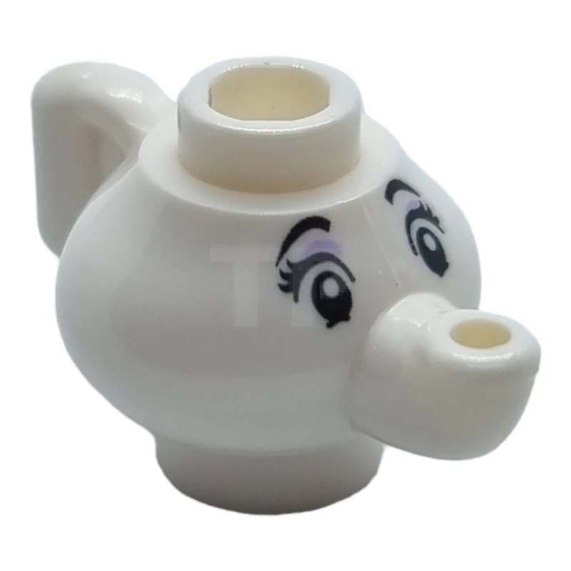 LEGO&reg; 6541823 - 23986pb01 - Minifig, Utensil Teapot with Face with Black Eyebrows and Eyelashes and Lavender Eye Shadow Pattern (Mrs. Potts)