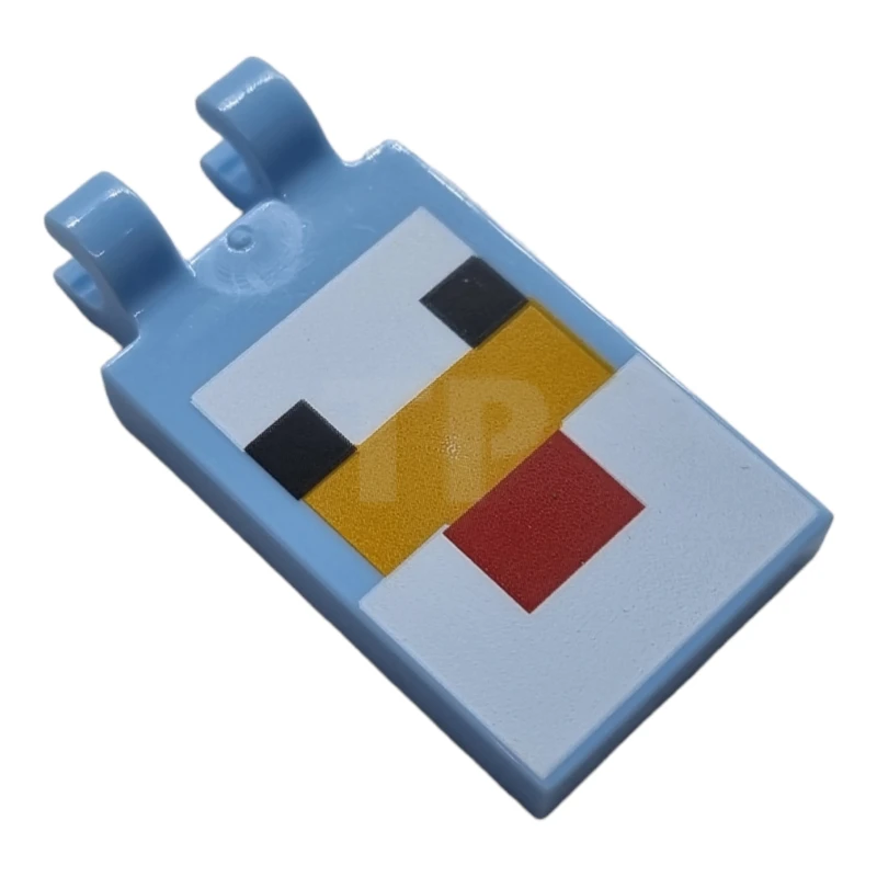 LEGO&reg; 6360063 - 30350bpb061 - Baldosa, Modificada 2 x 3 con 2 Clips con Patrón de Pollo Minecraft