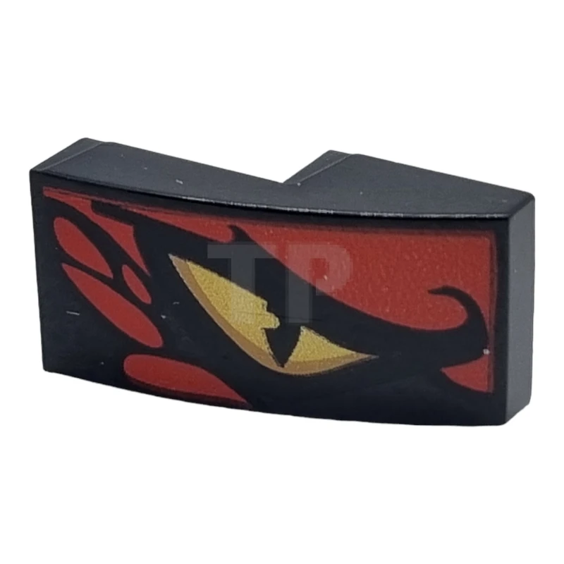 LEGO&reg; 6227789 - 11477pb058R - Slope 2 x 1 Curved with Dragon Eye Pattern - Right