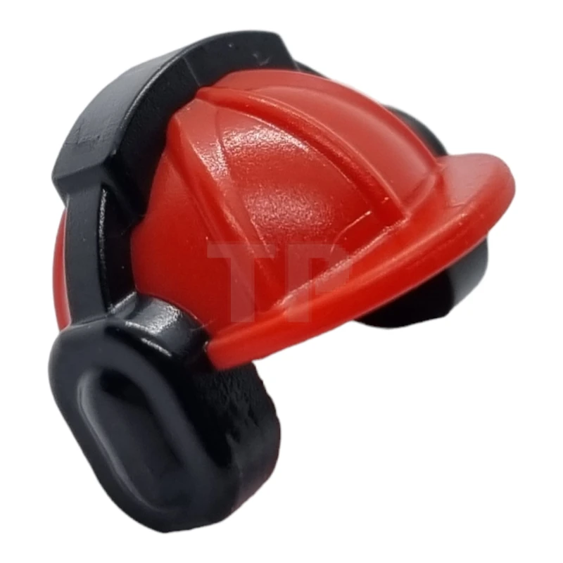 LEGO&reg; 6100921 - 18899pb01 - Minifig, Headgear Helmet Construction with Black Ear Protector / Headphones Pattern