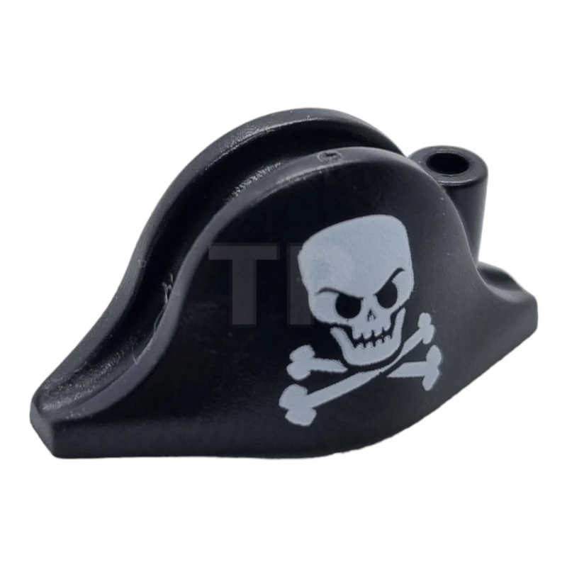 LEGO&reg; 4540699 - 2528pb03 - Minifig, Headgear Hat, Pirate Bicorne with Large Skull and Crossbones Pattern