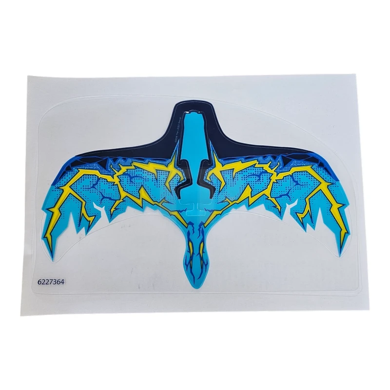 LEGO&reg; 6227364 - 38787 - Plastic Wings with Dark Blue, Medium Azure, Blue and Yellow Lightning on Trans-Clear Background Pattern