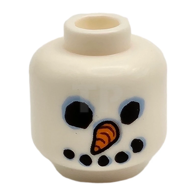 LEGO&reg; 6231960 - 3626cpb2229 - Head Minifig with Carrot Nose and Coal Eyes and Mouth Pattern