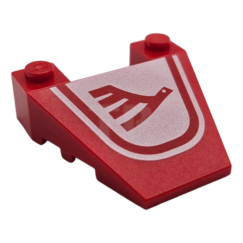 LEGO&reg; 6227759 - 93348pb005 - Wedge 4 x 4 Taper with Stud Notches with Airline Bird Pattern