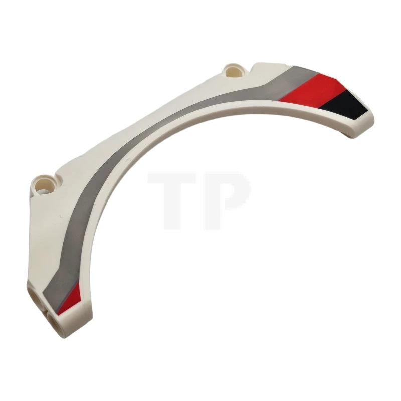 LEGO&reg; 6252904 - 42545pb001R - Technic, Paneel Auto-Kotflügel Gewölbt 13 x 2 x 5 mit schwarzen, roten und grauen Streifen Modell vorne rechts