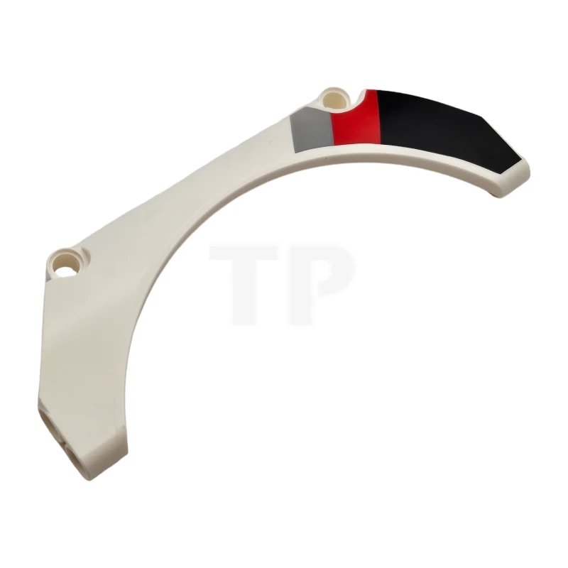 LEGO&reg; 6253096 - 42545pb002L - Technic, Parafango per auto ad arco 13 x 2 x 5 con strisce diagonali nere, rosse e grigie Modello posteriore sinistro