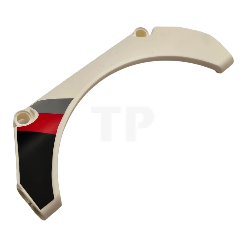 LEGO&reg; 6253095 - 42545pb002R - Technic, Parafango per auto ad arco 13 x 2 x 5 con strisce diagonali nere, rosse e grigie Modello posteriore destro