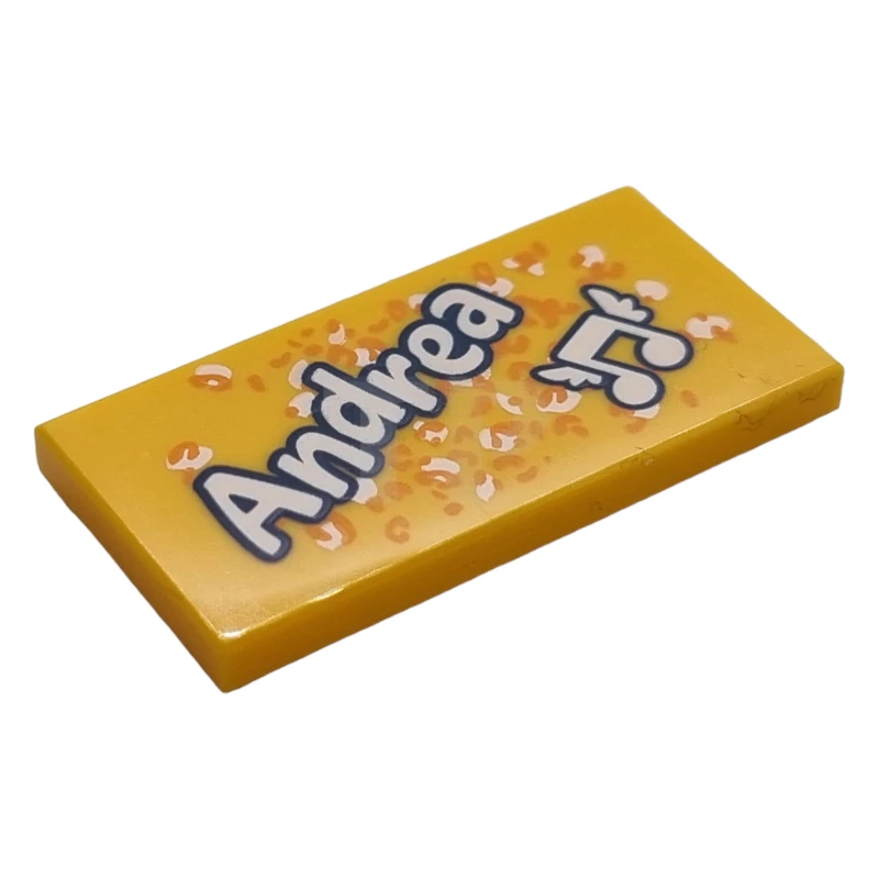 LEGO&reg; 6252820 - 87079pb0540 - Piastrelle 2 x 4 con motivo 'Andrea' e note musicali