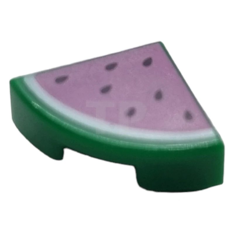LEGO&reg; 6256082 - 25269pb005 - Tegel 1 x 1 Ronde Kwart met Watermeloenpatroon