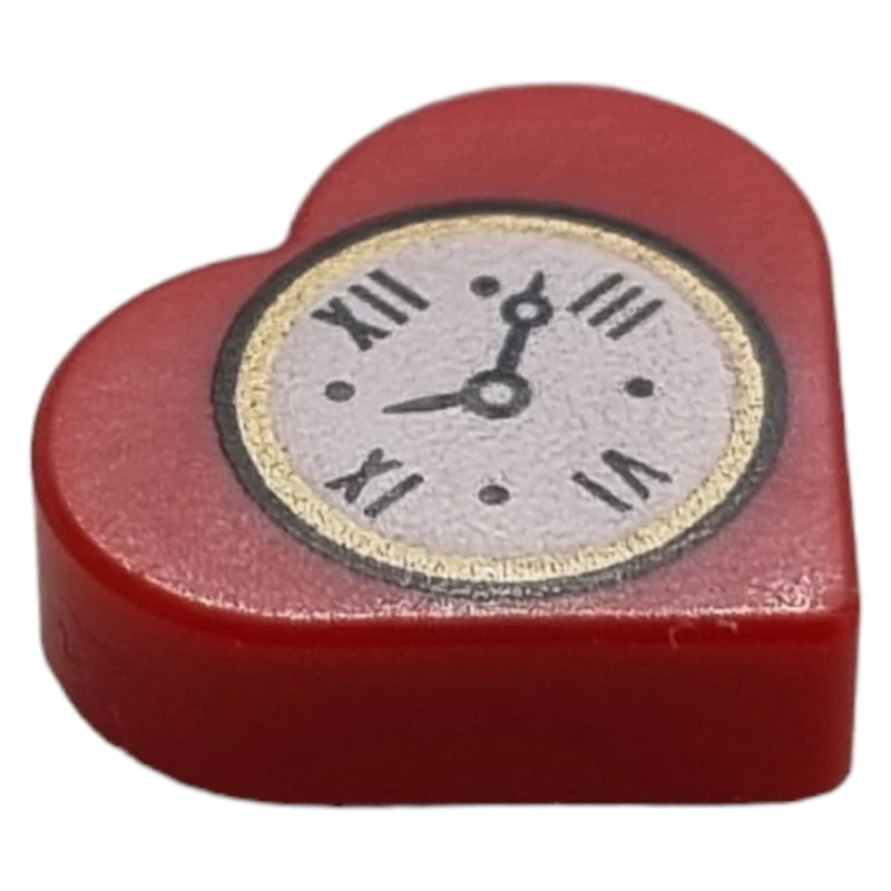 LEGO&reg; 6256283 - 39739pb01 - Tile 1 x 1 Heart with Clock Pattern
