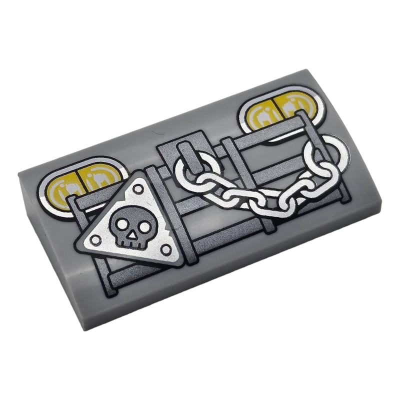 LEGO&reg; 88930pb094 - 6254747 - Slope Curved 2 x 4 x 2/3 with Car Headlights, Roll Bars and Chain Pattern