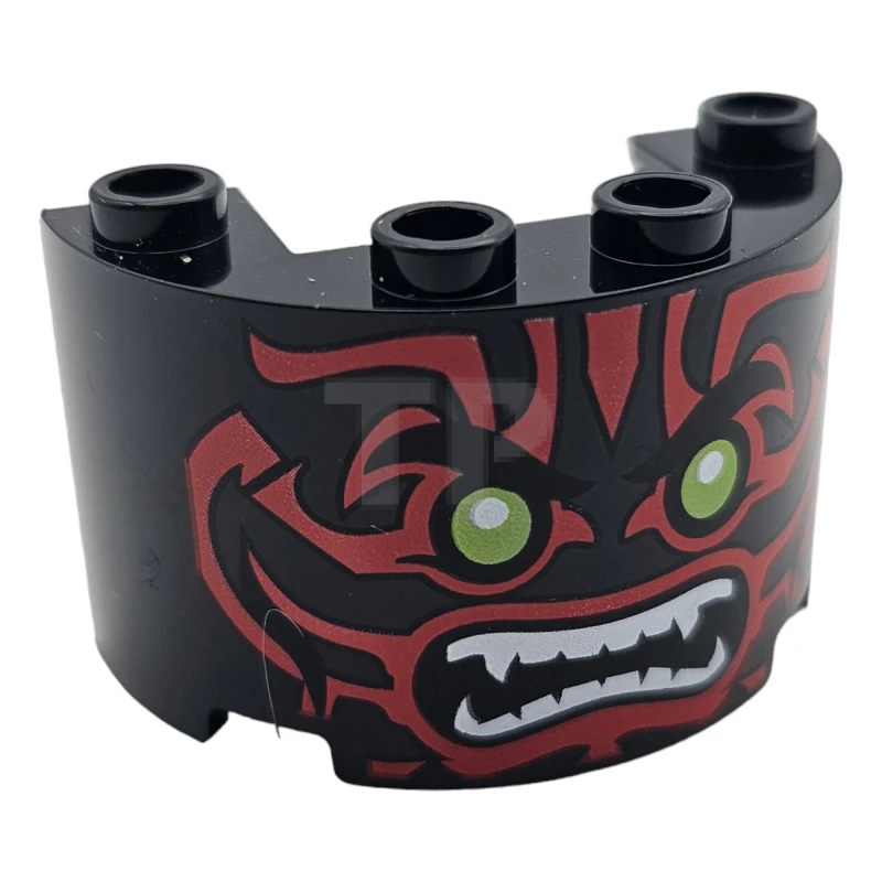 LEGO&reg; 24593pb05 - 6251943 - Cylinder Half 2 x 4 x 2 with 1 x 2 Cutout with Face Pattern (Giant Stone Warrior)