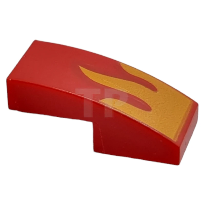 LEGO&reg; 6250977 - 11477pb069 - Pente 2 x 1 courbée avec motif de flammes.