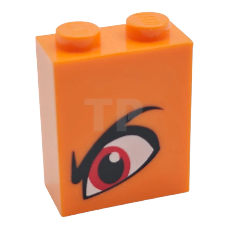 LEGO&reg; 6263141 - 3245cpb096 - Brick 1 x 2 x 2 with Angry Red Left Eye and Eyebrow Pattern (Queen Watevra Wa'Nabi)