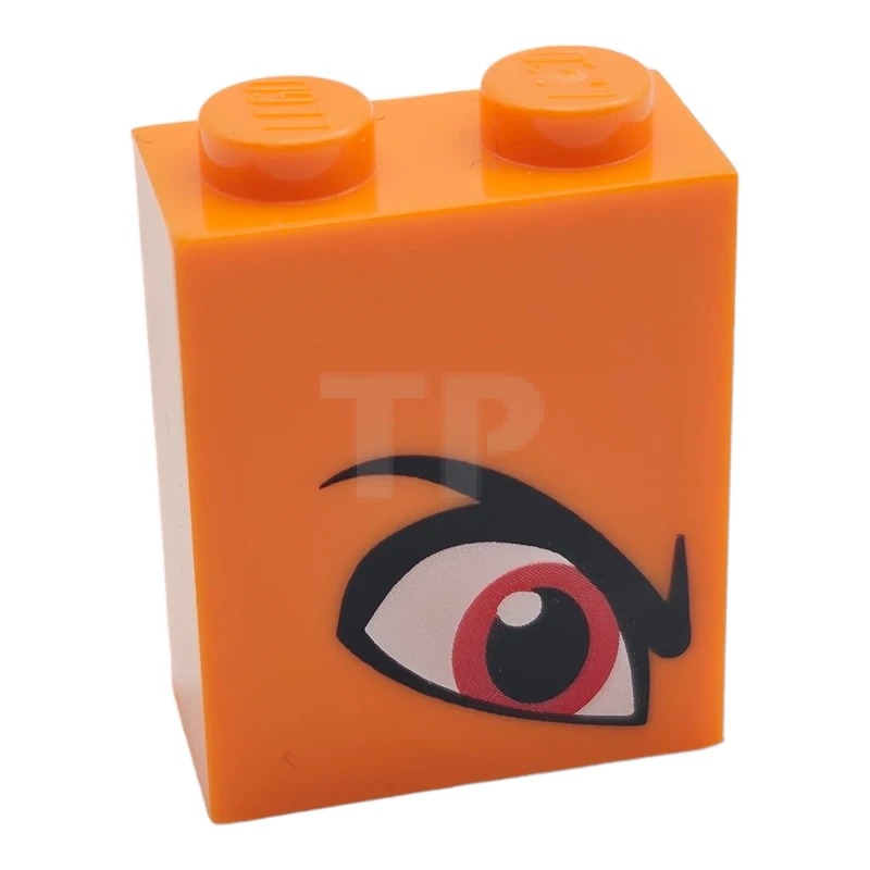 LEGO&reg; 6263143 - 3245cpb097 - Brick 1 x 2 x 2 with Angry Red Right Eye and Eyebrow Pattern (Queen Watevra Wa'Nabi)