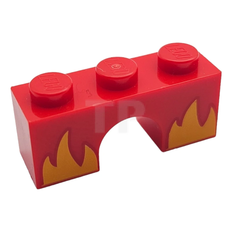LEGO&reg; 6253946 - 4490pb13 - Brick 1 x 3 Arch  with Flames Pattern (Rage Kitty)