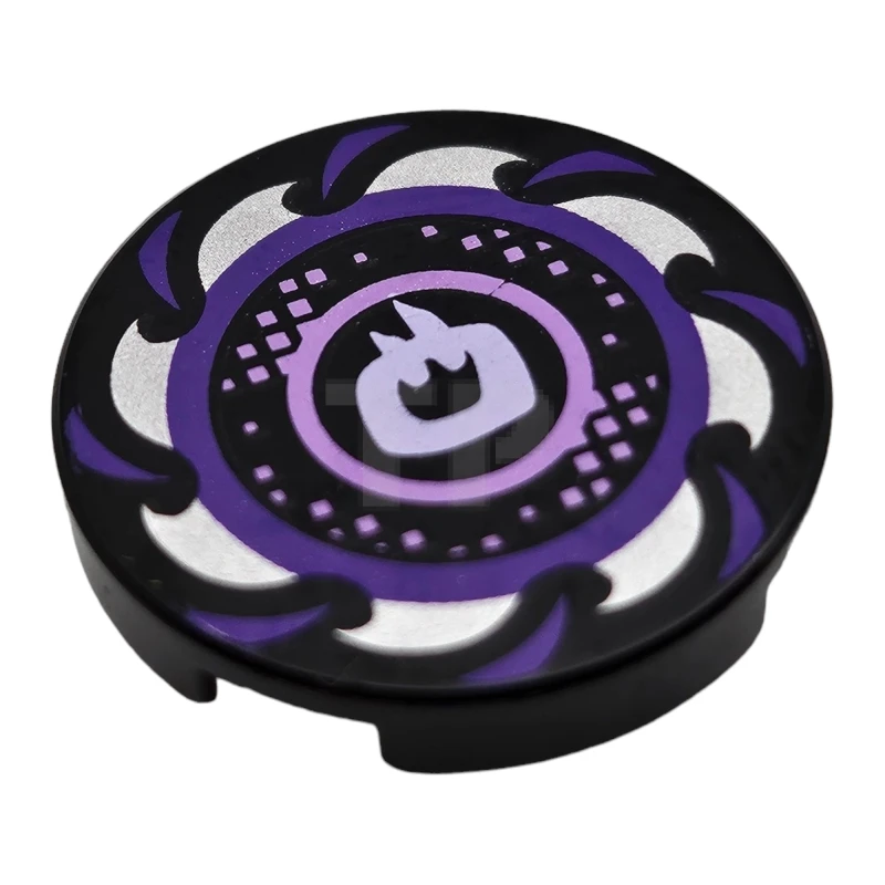 LEGO&reg; 6252514 - 14769pb251 - Baldosa 2 x 2 Redonda con fondo O y dibujo Ninja