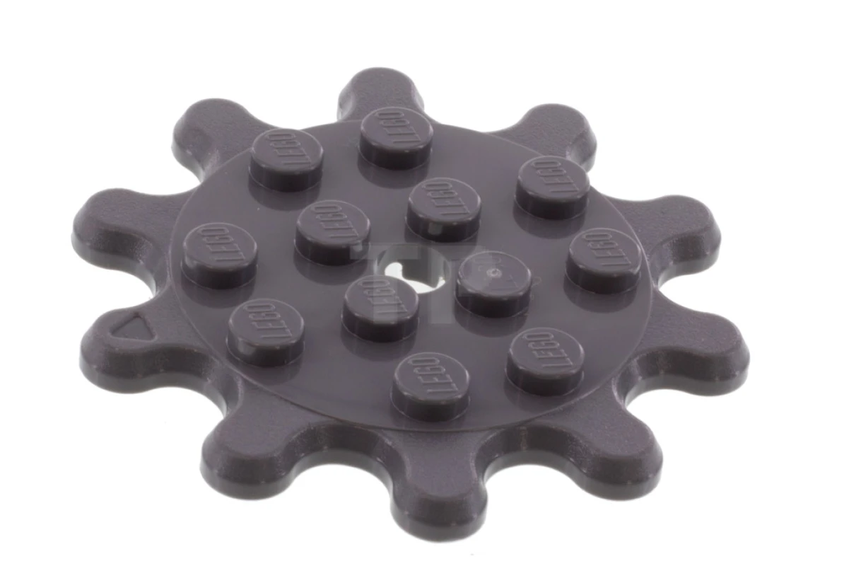 LEGO&reg; 6252371 - 35443 - Plate, Modified 4 x 4 with 10 Gear Teeth / Flower Petals
