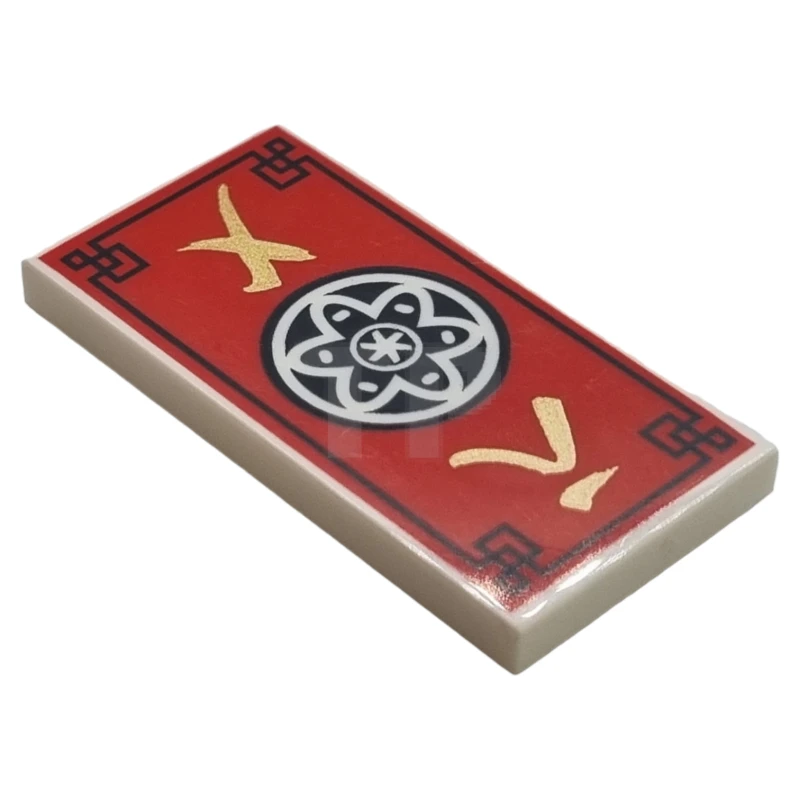 LEGO&reg; 6259337 - 87079pb0547 - Carreau 2 x 4 avec motif Ninjago et médaillon fleuri.