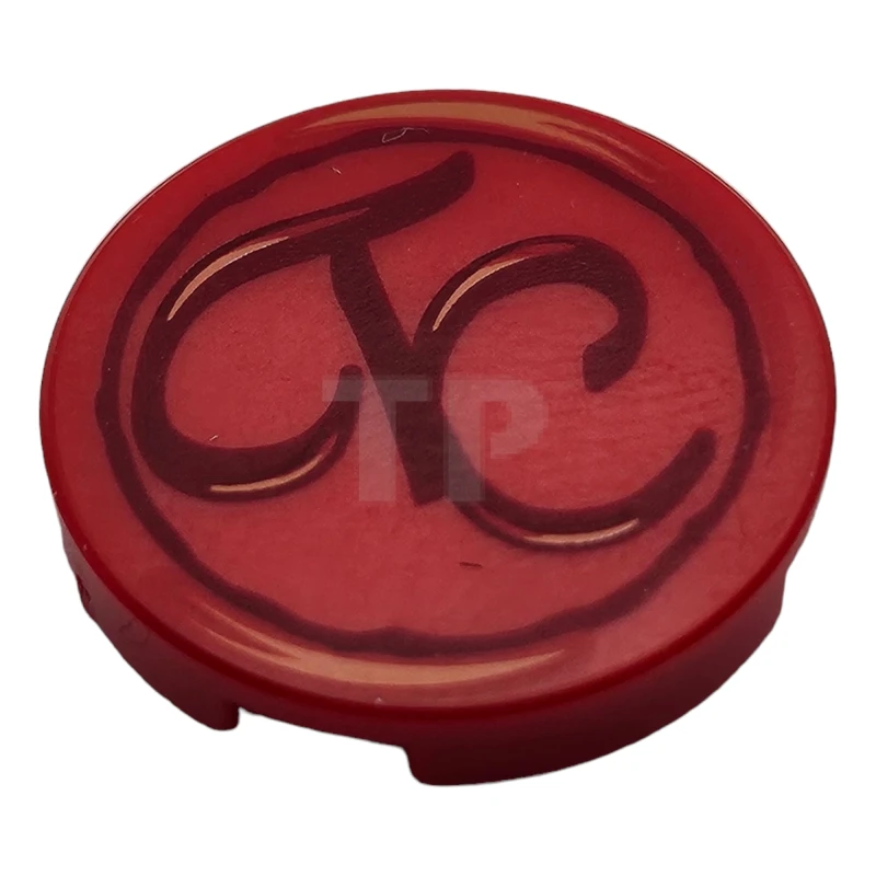 LEGO&reg; 6342773 - 14769pb213 - Fliese 2 x 2 Rund mit Boden O und 'TC'-Muster