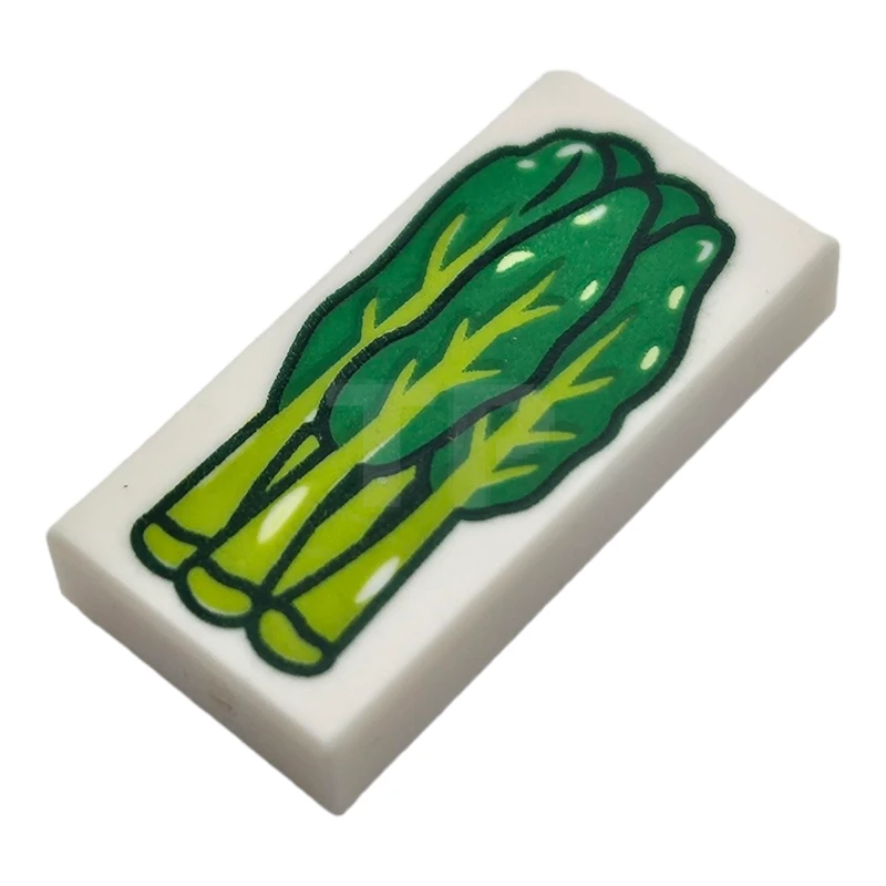 LEGO&reg; 6257954 - 3069pb0703 - Tile 1 x 2 with Bok Choy Pattern