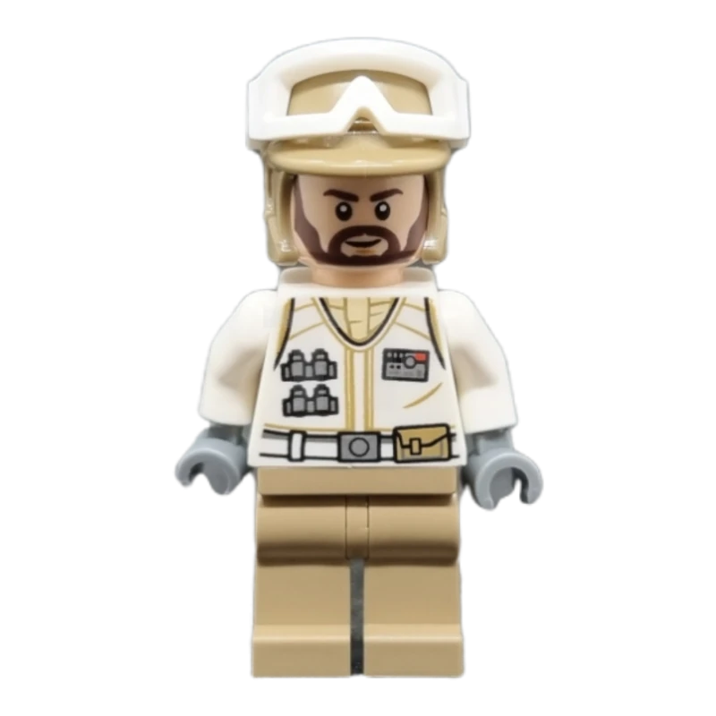 LEGO&reg; sw1008 Hoth Rebel Trooper Uniforme bianca, gambe scure (barba angolare marrone)