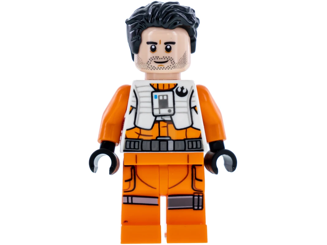 LEGO&reg; sw1019 Poe Dameron (combinaison de pilote sans ceinture et tuyau, cheveux)
