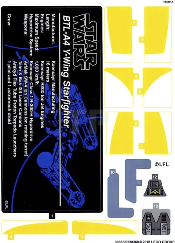 LEGO&reg; 6238368 - Autocollant pour l'ensemble 75181