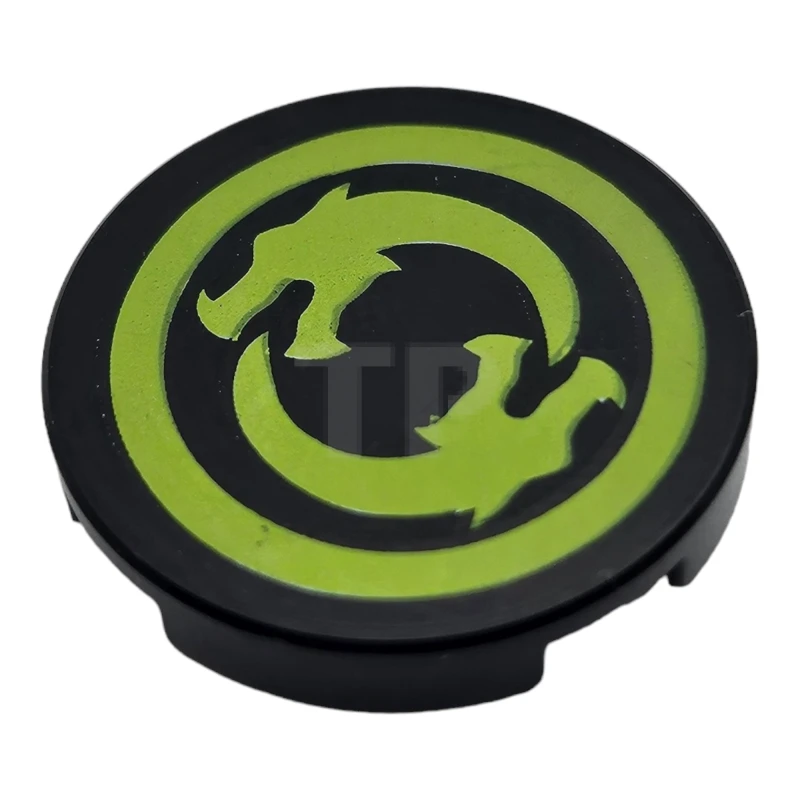 LEGO&reg; 6254810 - 14769pb245 - Carreau 2 x 2 rond avec O inférieur et motif de dragons.