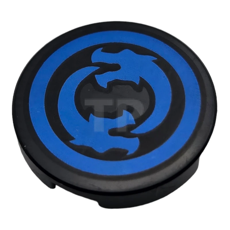 LEGO&reg; 6253839 - 14769pb246 - Carreau 2 x 2 rond avec O inférieur et motif de dragons.