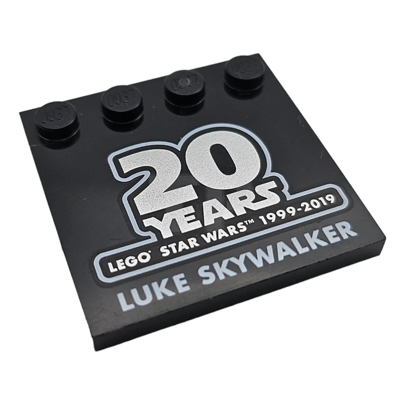 LEGO&reg; 6259500 - 6179pb151 - Tile 4 x 4 with Studs on Edge with '20 YEARS LEGO STAR WARS' and 'LUKE SKYWALKER' Pattern