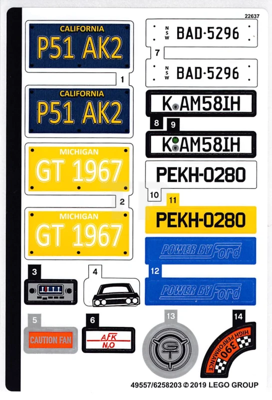 LEGO&reg; 6258203 - Sticker for Set 10265