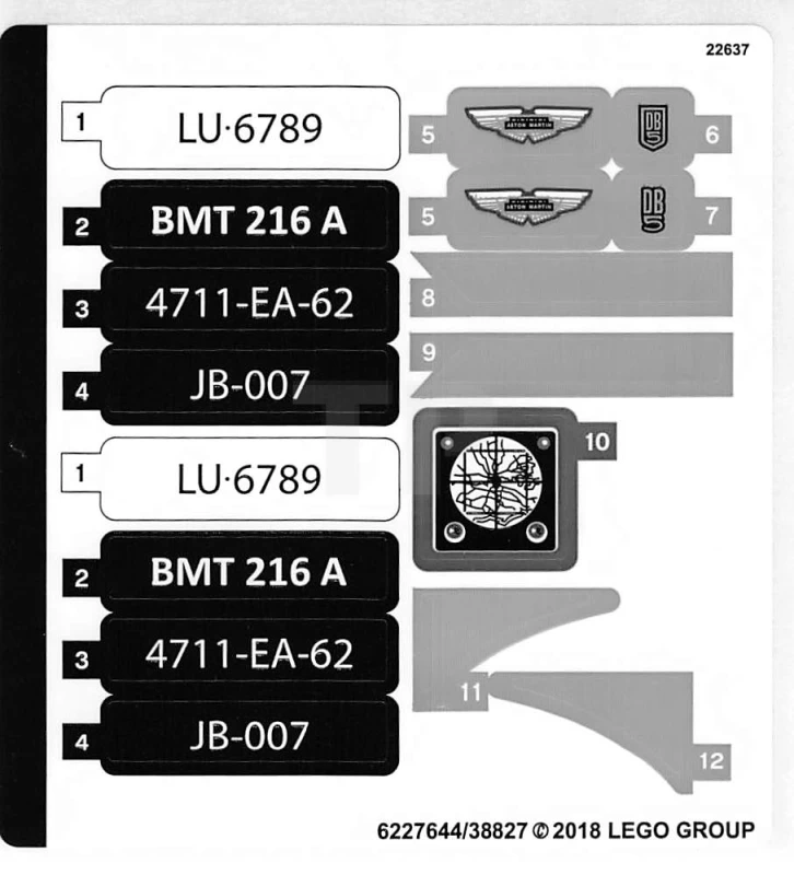LEGO&reg; 6227644 - Sticker for Set 10262 
