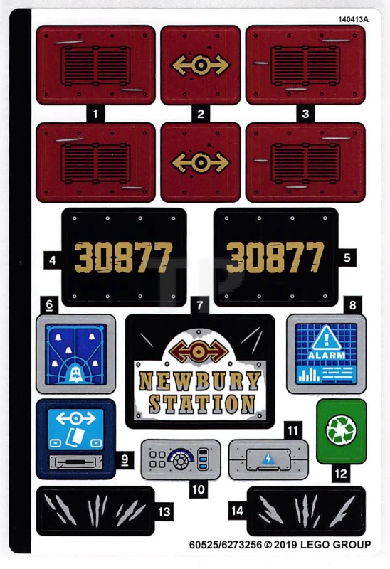 LEGO&reg; 6273256 - Adesivo per il set 70424 - Foglio 1