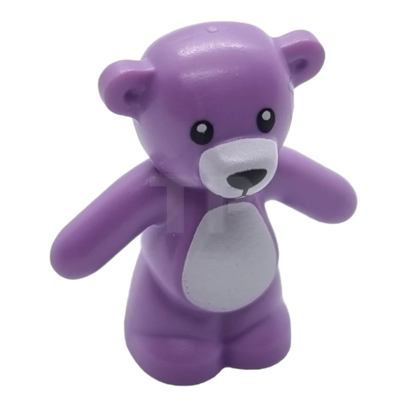 LEGO&reg; 6271038 - 98382pb007 - Teddy Bear with Black Eyes, Nose and Mouth and White Stomach and Muzzle Pattern