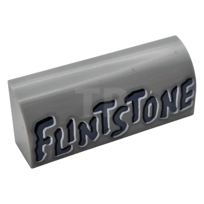 LEGO&reg; 6266195 - 6191pb021 - Slope 1 x 4 x 1 1/3 Curved with 'FLINTSTONE' Pattern