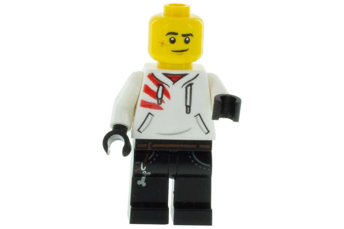 LEGO&reg; hs009 Jack Davids (Maglione bianco, Sorriso sbilenco / Paura)