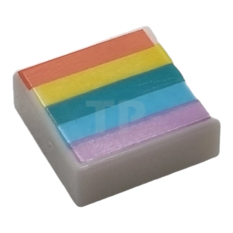 LEGO&reg; 6253635 - 3070pb133 - Baldosa 1 x 1 con dibujo de colores del arco iris