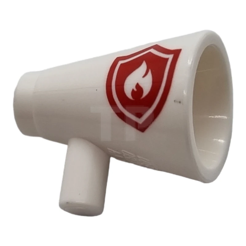 LEGO&reg; 6275596 - 39144pb01 - Minifigure, Utensil Megaphone Speaking Trumpet with Red Firefighter Logo Pattern