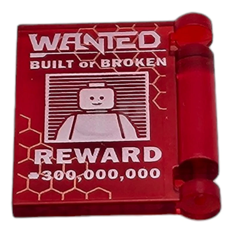 LEGO&reg; 6275529 - 24093pb025 - Book Cover with 'WANTED BUILT or BROKEN' Pattern